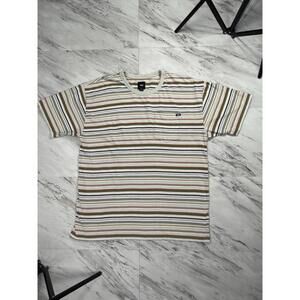 Vans Classic Fit Striped Pocket T Shirt Mens XL Earth Tone Skate #8